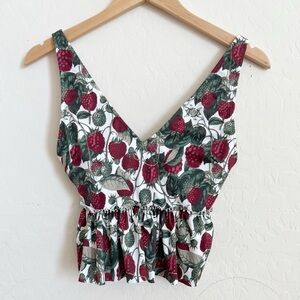 Kortni Jeane Raspberry Peplum Swim Top